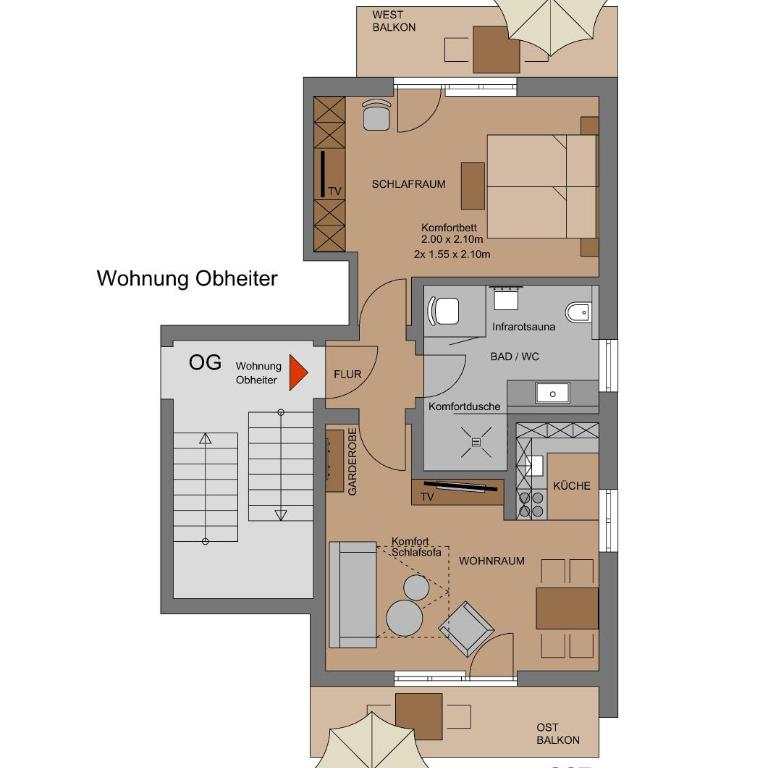 Landhaus Wiederkehr - Apartment mit Balkon - 9