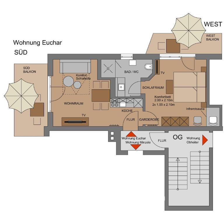 Landhaus Wiederkehr - Apartment mit 1 Schlafzimmer - 9