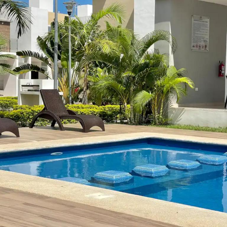 Casa en condominio privado, Alberca, terraza a 10 min de Playa Marlin - Three-Bedroom House - 3