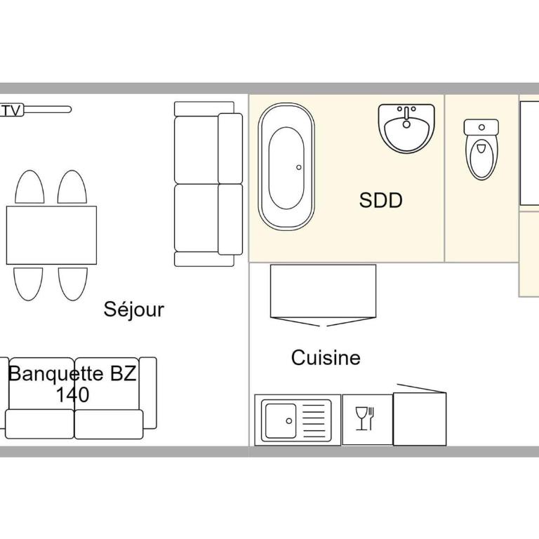 Studio cabine Les Saisies pour 5, centre station - Appartement 1 Chambre - 4