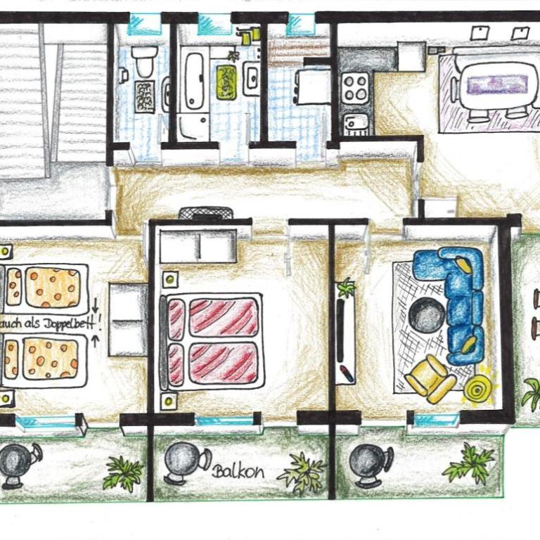 Angerpartments-Sonnige große Wohnung mit Balkon und kostenlosen Parkplatz - Apartment mit 2 Schlafzimmern - 9