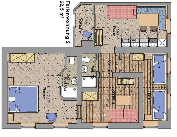 Ferienwohnungen Foidlhof - Apartment mit 3 Schlafzimmern und Dusche - 4