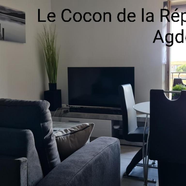 Le Cocon de la République T3 Mezzanine Belle vue plein Sud sans vis à vis dans une petite Résidence très calme Agde Centre - Appartement 2 Chambres - 1