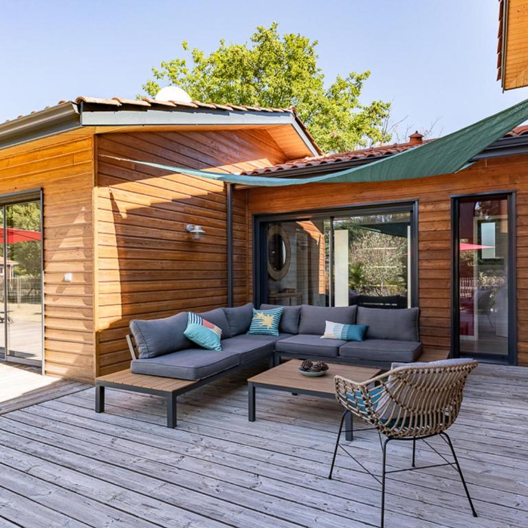 Villa familiale 10 pers. à Biscarrosse avec piscine chauffée, près du lac et des pistes cyclables - FR-1-319-488 - Villa - 9