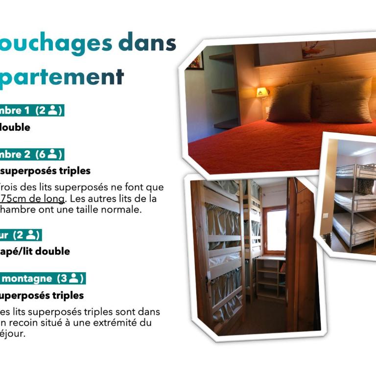 RisoulSki Antarès - Piscine et Sauna - Appartement 200 - 8 à 13 Personnes - 2e Étage - 44 m² - 2 Chambres - 14