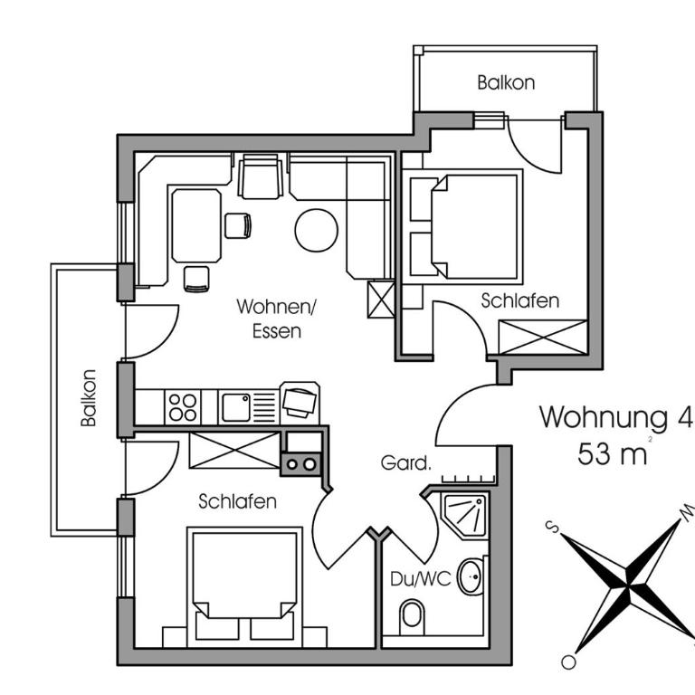 Ferienwohnungen Beim Hausbacher - Apartment mit 2 Schlafzimmern - 4