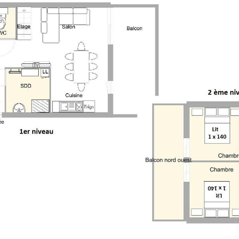 Appartement 5 pièces pour 8 pers. aux Saisies - Apartment mit 4 Schlafzimmern - 16
