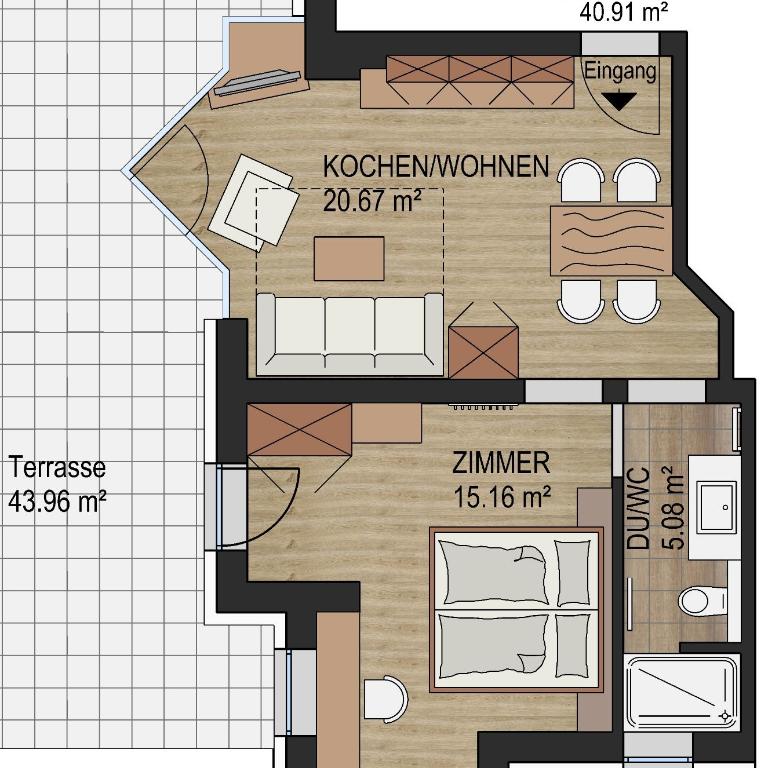 Apart Salner - Comfort Apartment mit 1 Schlafzimmer und Terrasse - 1