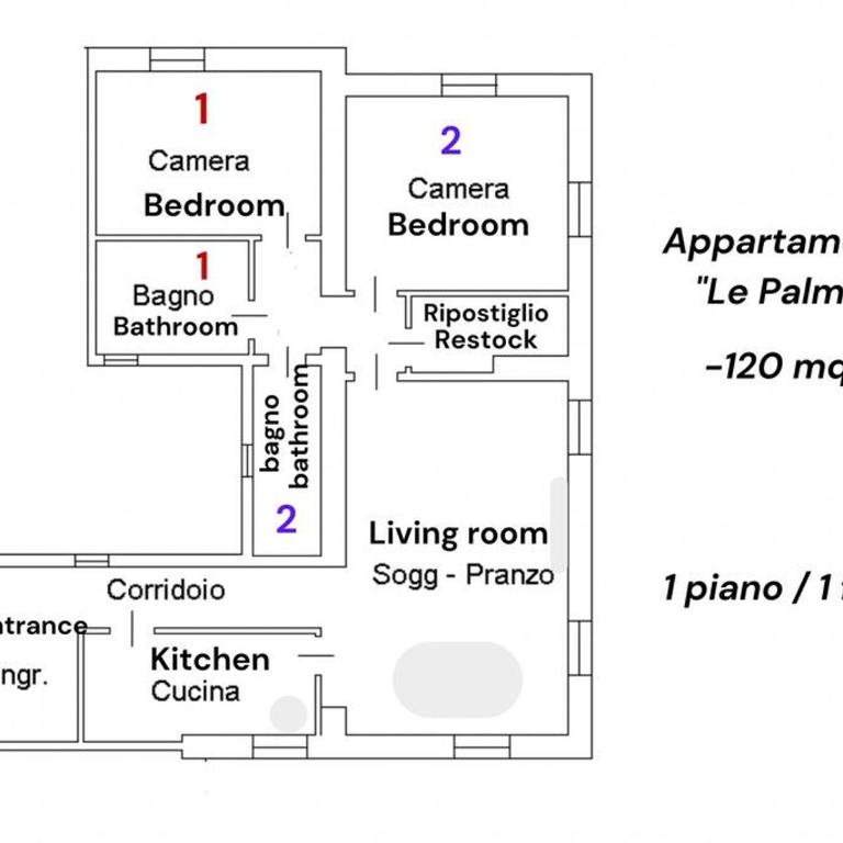 -Piazza Mazzini- 120 mq - 2 camere - 2 bagni e Garage - Appartamento con 2 Camere da Letto - 7