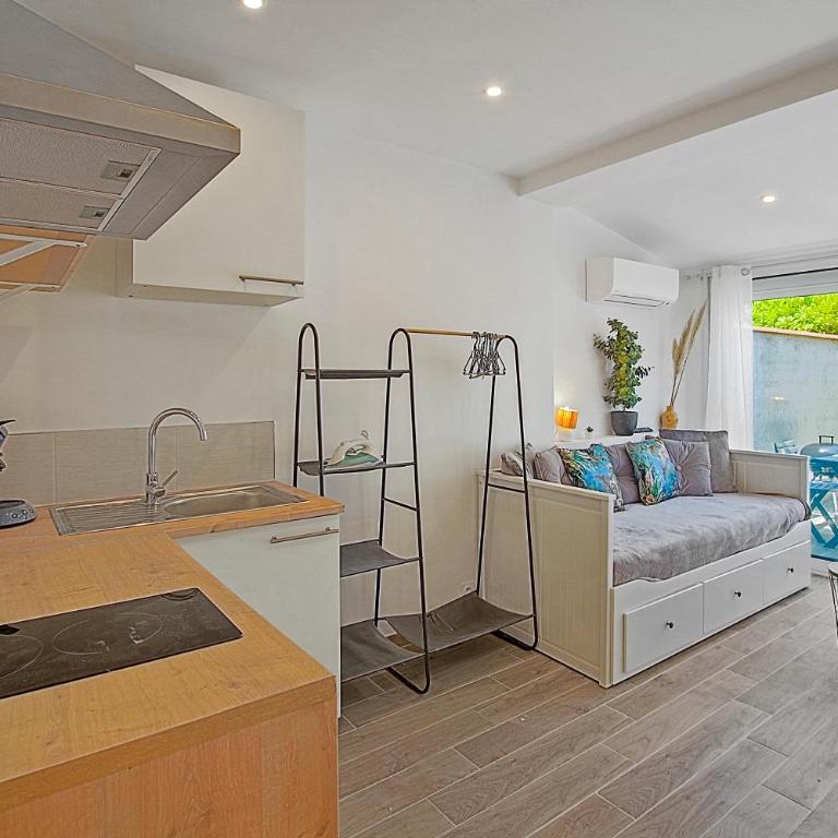 Charmant appart avec jardin privé wifi et clim - proche mer -1 - Apartamento de 1 dormitorio - 12