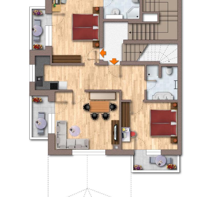 Appartements Partoll - Apartment mit 2 Schlafzimmern und Balkon - 2