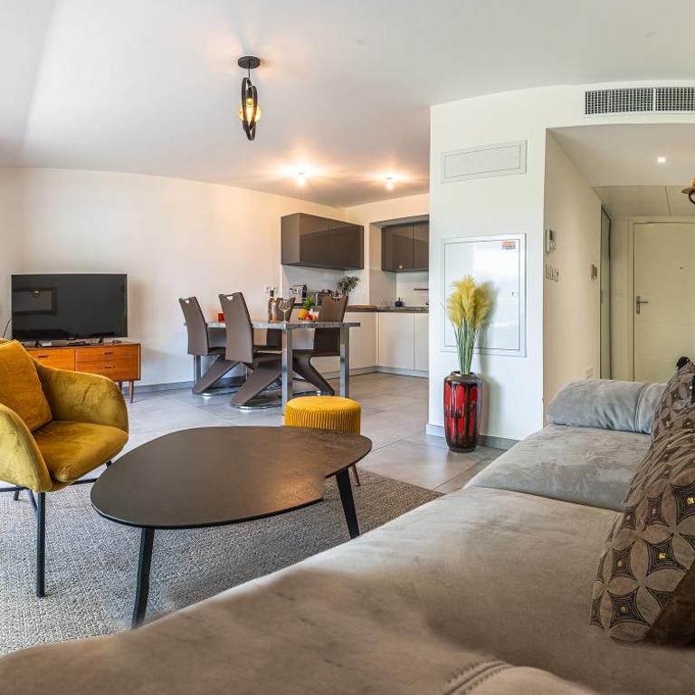 Appartement climatisé les pieds dans l'eau pour 6 personnes avec 1 suite parentale, 1 chambre double et 1 mini chambre Piscine sur le toit clim garage - Appartement 3 Chambres - 50