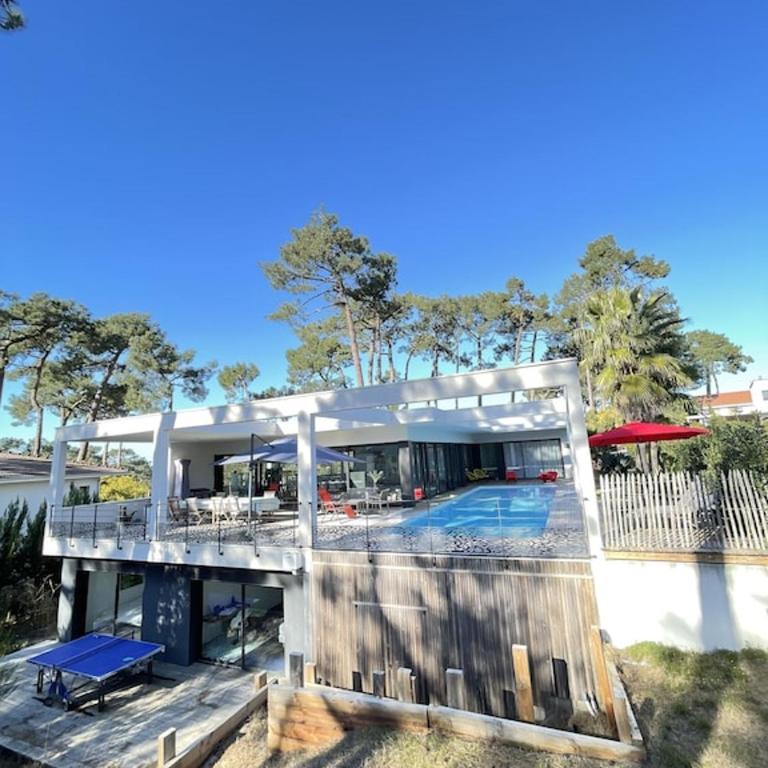 Villa CALIFORNIA Piscine chauffée 14x4m Moulleau Abatilles 10 pers - Villa avec Piscine Privée - 12