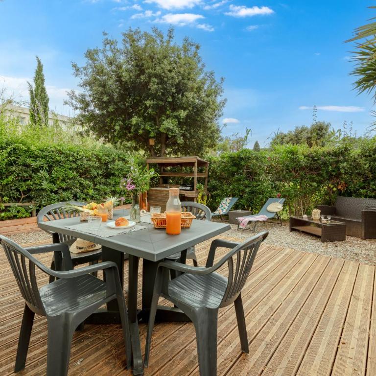 La Doucette, mobil-home climatisé au cœur du vignoble et à 50m de la mer - Deluxe Bungalow mit Gartenblick - 1