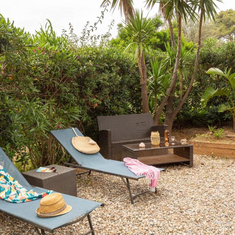La Doucette, mobil-home climatisé au cœur du vignoble et à 50m de la mer - Deluxe Bungalow mit Gartenblick - 12