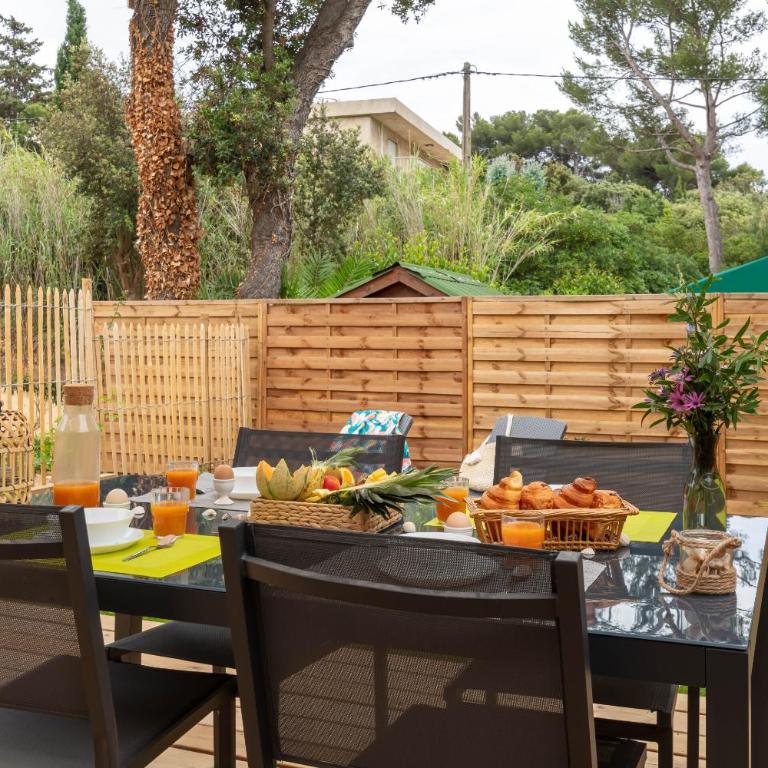 Le Palmier, mobil-home sans vis-à-vis idéalement situé entre mer et vignes - Deluxe Bungalow mit Gartenblick - 12