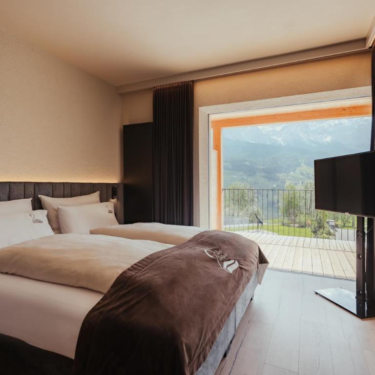 Hotel Lech Da Sompunt - Deluxe Doppel-/Zweibettzimmer mit Bergblick - 1