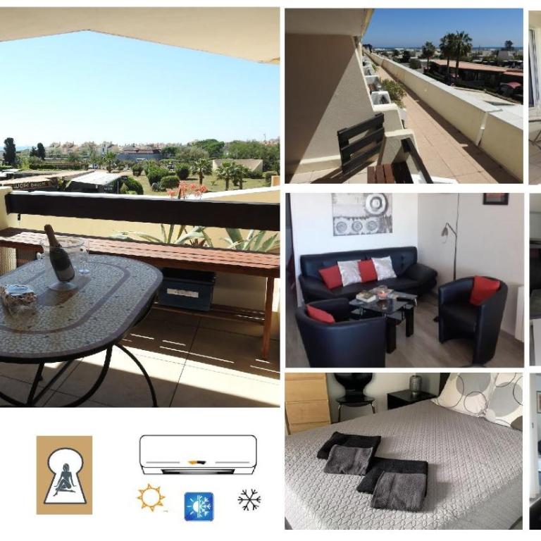 Le Rouge et Le Noir 45 m2 sur Coursives Gde Terrasse Port Nature Naturiste - Apartment mit 2 Schlafzimmern - 20