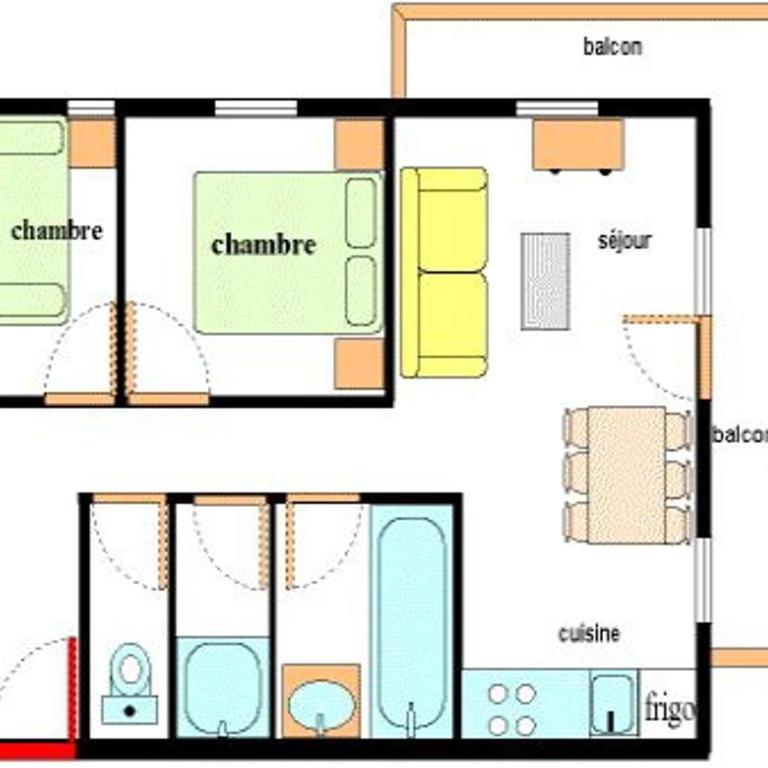 Appartement 6 personnes ski avec balcon et parking - FR-1-508-105 - Appartement (6 Adultes) - 8
