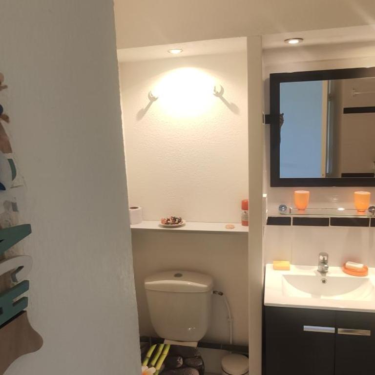 Cap Esterel, quartier Belvédère 2p meublé tourisme 3 étoiles climatisé Rez-de-Jardin, Vue Mer, WIFI, Piscine et Parking inclus - Appartement - Vue sur Mer - 8