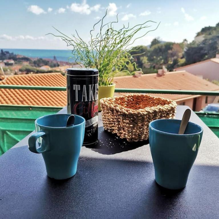 T2 au calme-vue mer et baie de Collioure-Clim-Garage - Apartment mit 1 Schlafzimmer - 8