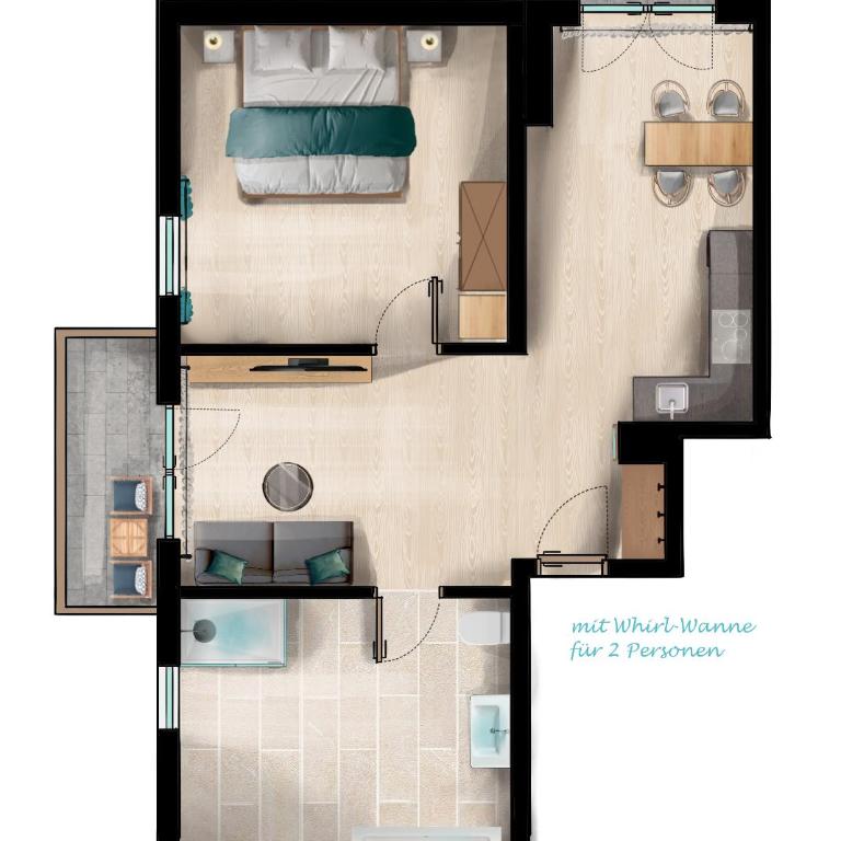 Ferienwohnungen Zober am Mühlbach - Apartment mit Balkon - 2