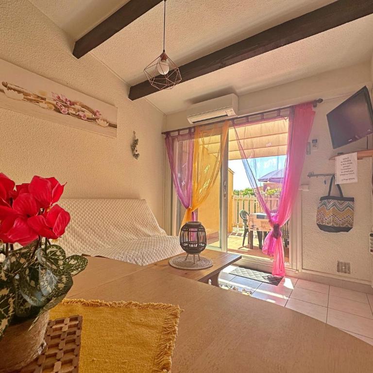 Cap d'Agde, appartement bord de mer, 50 m plage de la Roquille, climatisé et WIFI, - Maison 1 Chambre - 5
