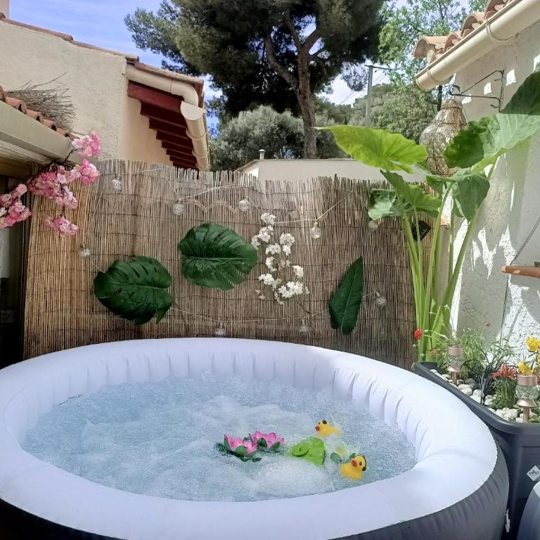 Adorable petite guest house climatisée - Chambre Double avec Baignoire Spa - 4
