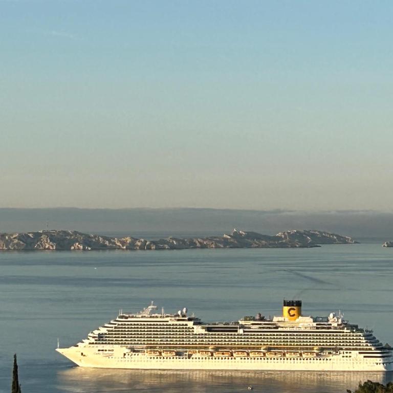 maison entièrement climatisée vue d'exception mer et rade de Marseille avec piscine 8 personnes - Villa - 17