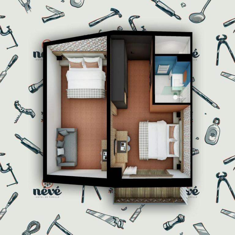 Hôtel Névé - Chambre Familiale avec Balcon - 3
