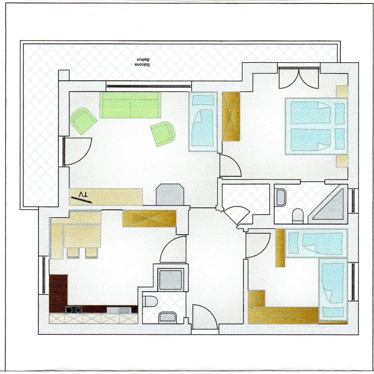 Apartments Brunella - Apartment mit 2 Schlafzimmern und Balkon - 17