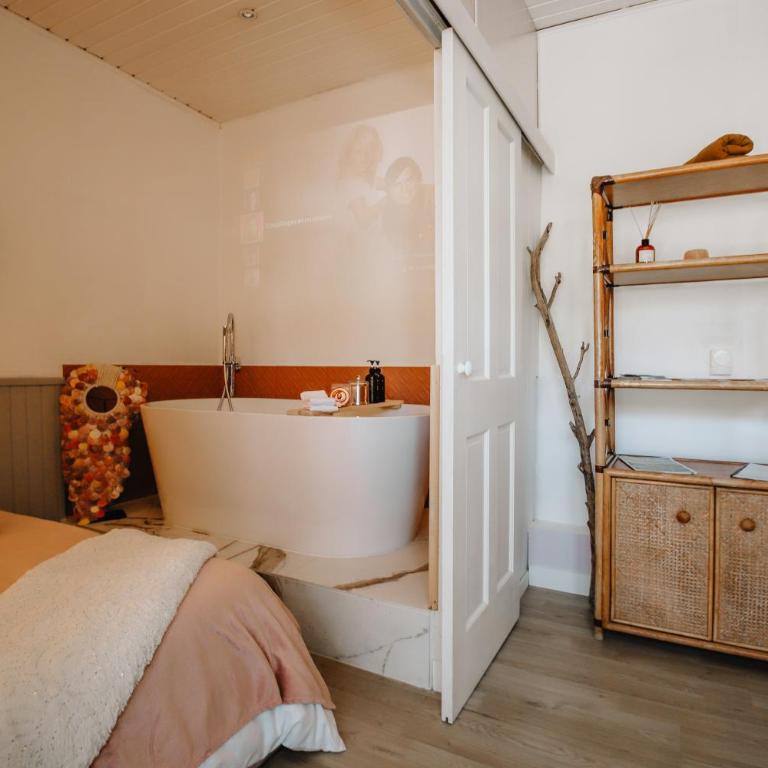 Coquillages et crustacés, vidéoprojecteur baignoire îlot chez Ivona Vacances - Appartement 1 Chambre - 31