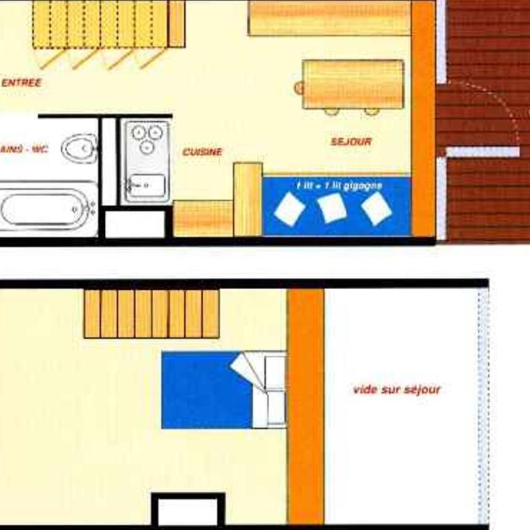 Duplex 5 personnes proche pistes et commerces, balcon sud-ouest - Arc 1800 - FR-1-411-197 - Studio - 17