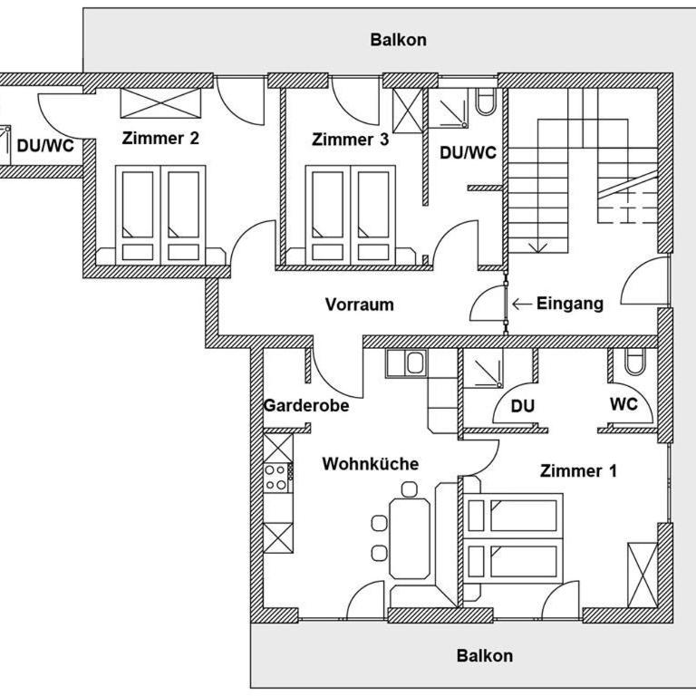 Ferienwohnung Gföller - Three-Bedroom Apartment with Shower - 45