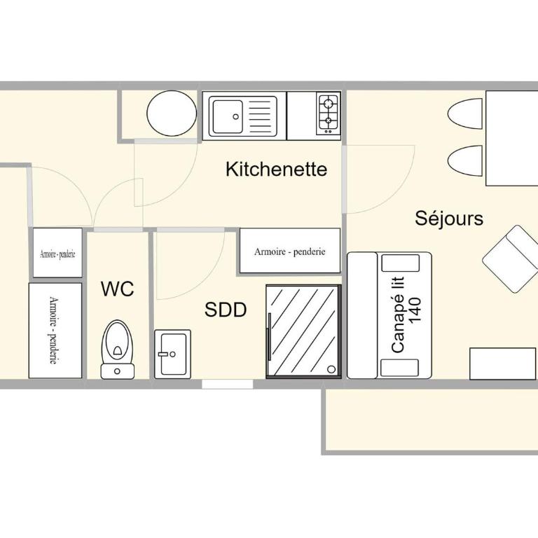Appartement studio Les Saisies, central, 5 personnes - Apartment mit 1 Schlafzimmer - 9