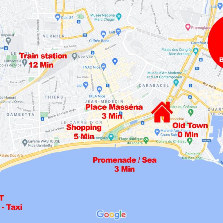 Old Town- 4 Pers, Vieux Nice, AC, wifi - Appartement 2 Chambres - 3