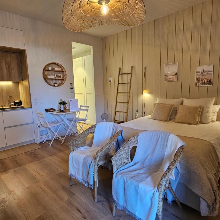 Arcarêve - Grand Studio Deluxe avec terrasse, jardin et accès plage par la résidence - Studio Double Deluxe - 7