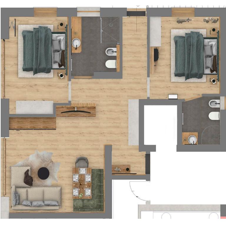 Pra Ciarea Apartments - Appartamento con 2 Camere da Letto (4 Adulti) - 10