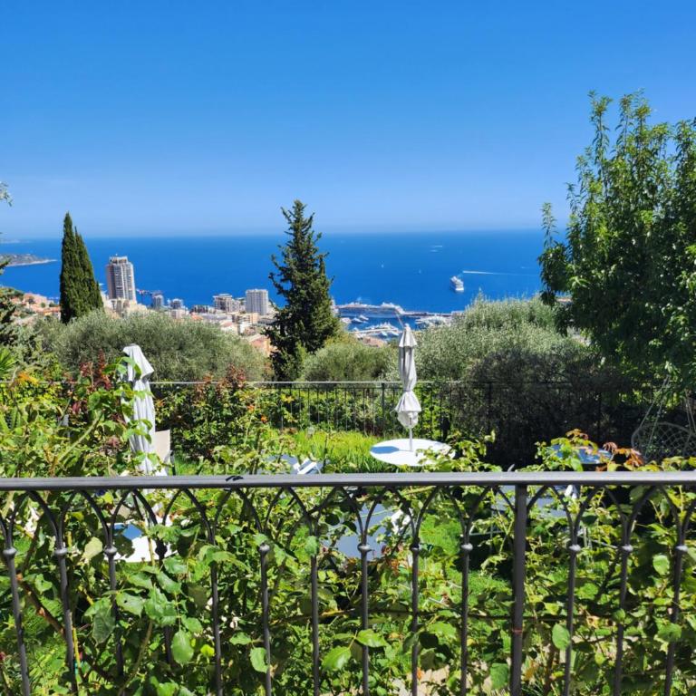 Le Mas d'Angeline-Vue mer panoramique, jardin partagé, parking, voiture indispensable, route étroite et pentue, à 10 min de Monaco - Studio avec Terrasse - 1