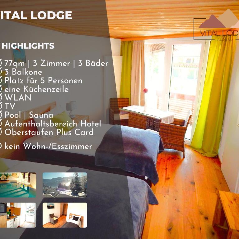 Vital Lodge Allgäu mit Schwimmbad, Sauna & Oberstaufen PLUS - Apartment mit 3 Schlafzimmern - 2