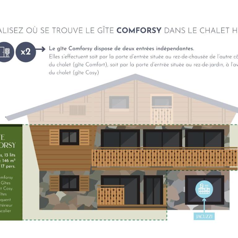 Chalet Hygge Saint Lary - gîtes de standing en coeur de village des Pyrénées - Apartment with Mountain View - 70