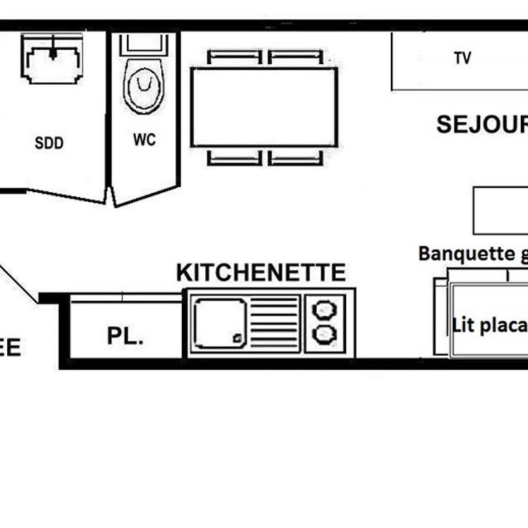 Studio cabine agréable aux Saisies, balcon sud, 5 pers - Apartment mit 1 Schlafzimmer - 4