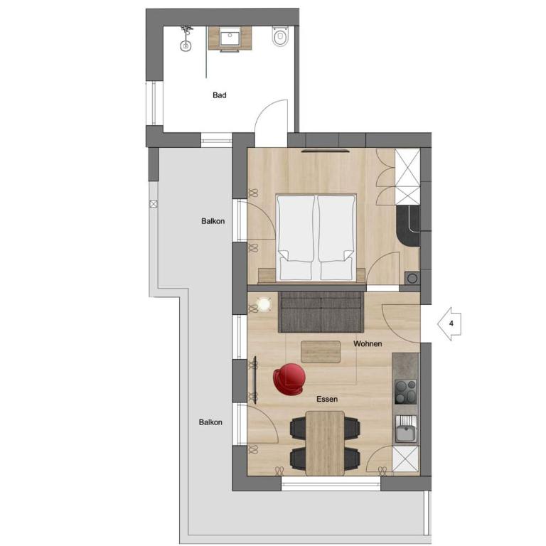 Haus Bergwelten - Apartment mit Balkon - 7