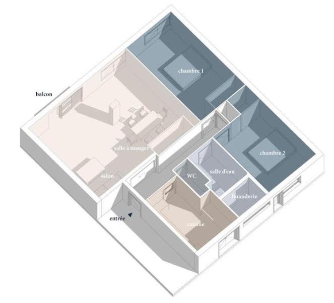 Le Blue Sea - T3 70m2 - parking - plage à 650m - Appartement 2 Chambres - 17