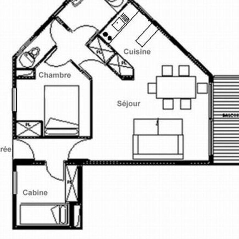 Appartement 3 pièces lumineux proche des pistes avec balcon - FR-1-344-737 - Appartement - 15