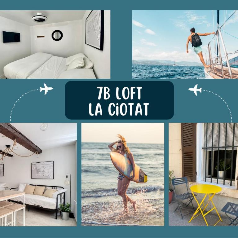 La Ciotat 7B Loft - 4 pers - 3 étoiles - Clim - 1 mn Vieux Port - LC13 - Apartment mit 1 Schlafzimmer - 14