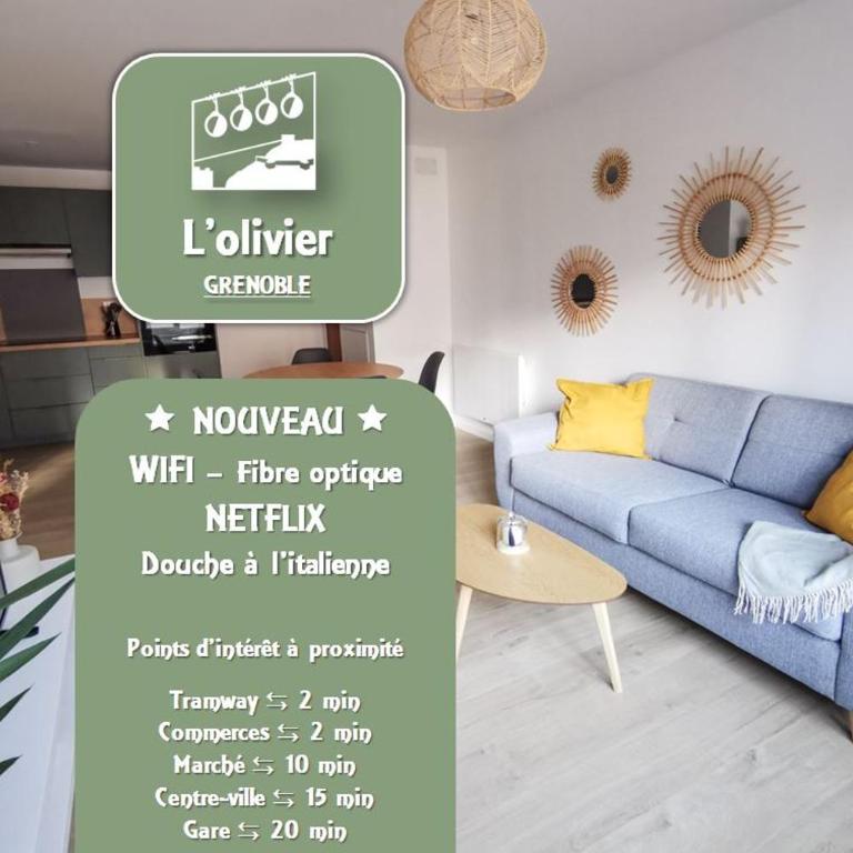 L'olivier - T2 moderne et chaleureux - Garage gratuit & Tram - One-Bedroom Apartment - 1