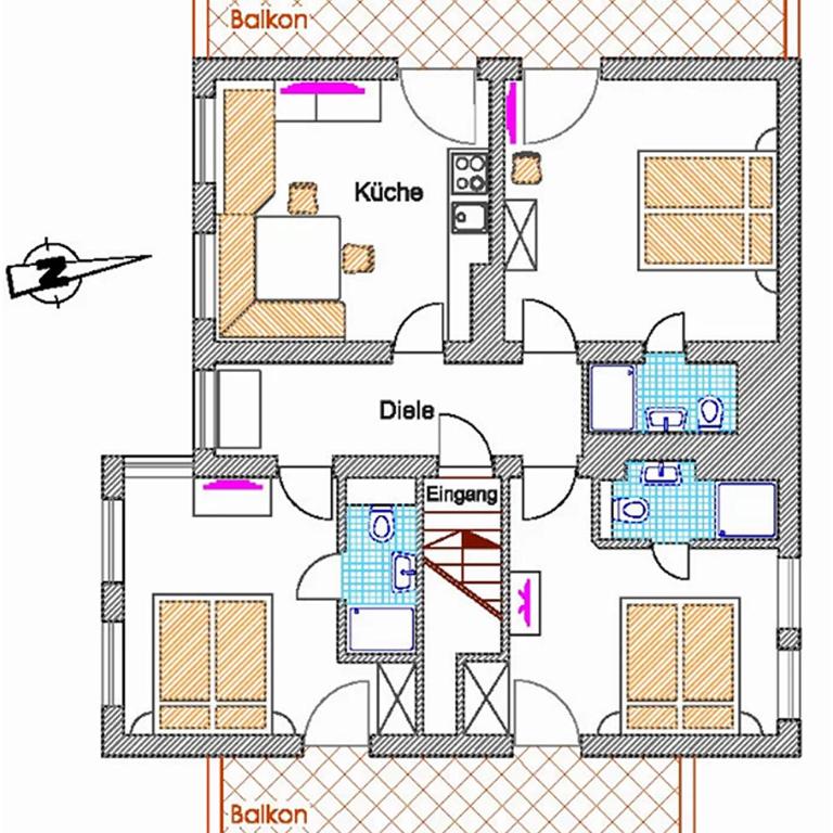 Haus Tasser - Apartment mit 3 Schlafzimmern und Balkon - 11