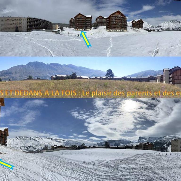 Appartement 8-10 personnes SUPERDEVOLUY Hautes Alpes REZ DE CHAUSSÉE Vue panoramique 3 CHAMBRES - Apartment mit 3 Schlafzimmern - 7