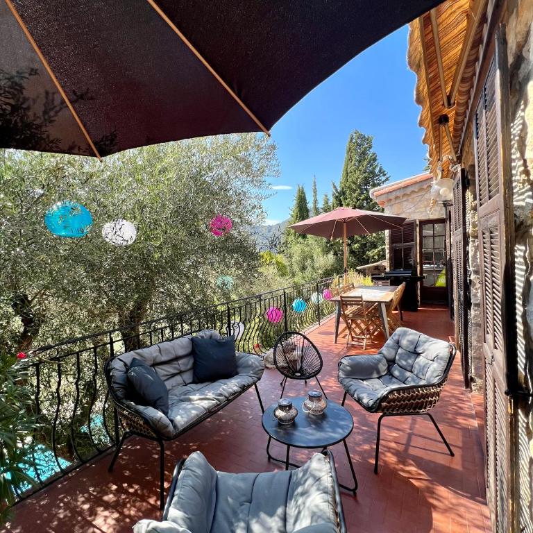 Entre Nice et Monaco grande Villa avec piscine privée 12 personnes - Villa - 17